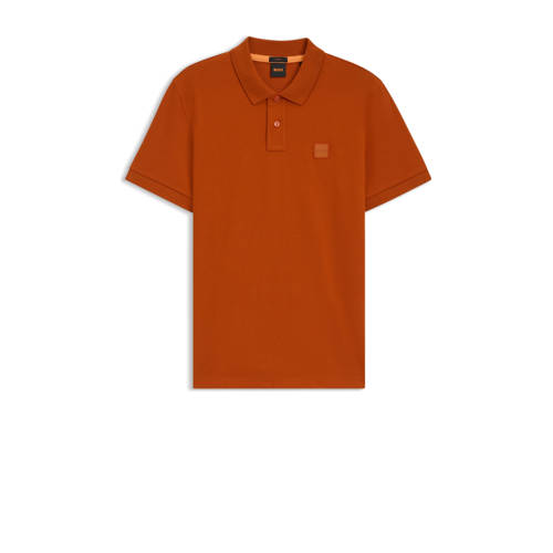 BOSS slim polo donker oranje afbeelding