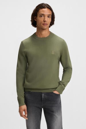pullover fijn gebreid kaki
