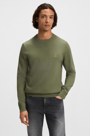pullover fijn gebreid kaki