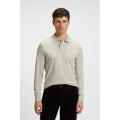 BOSS slim polo beige afbeelding