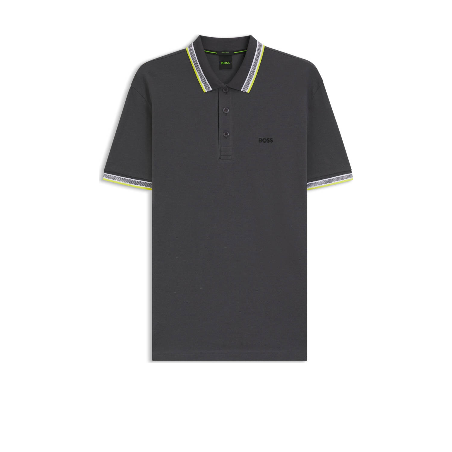 Boss Polo Shirt Korte Mouw Paddy Piqué Polo Shirt Dark Grey Yellow