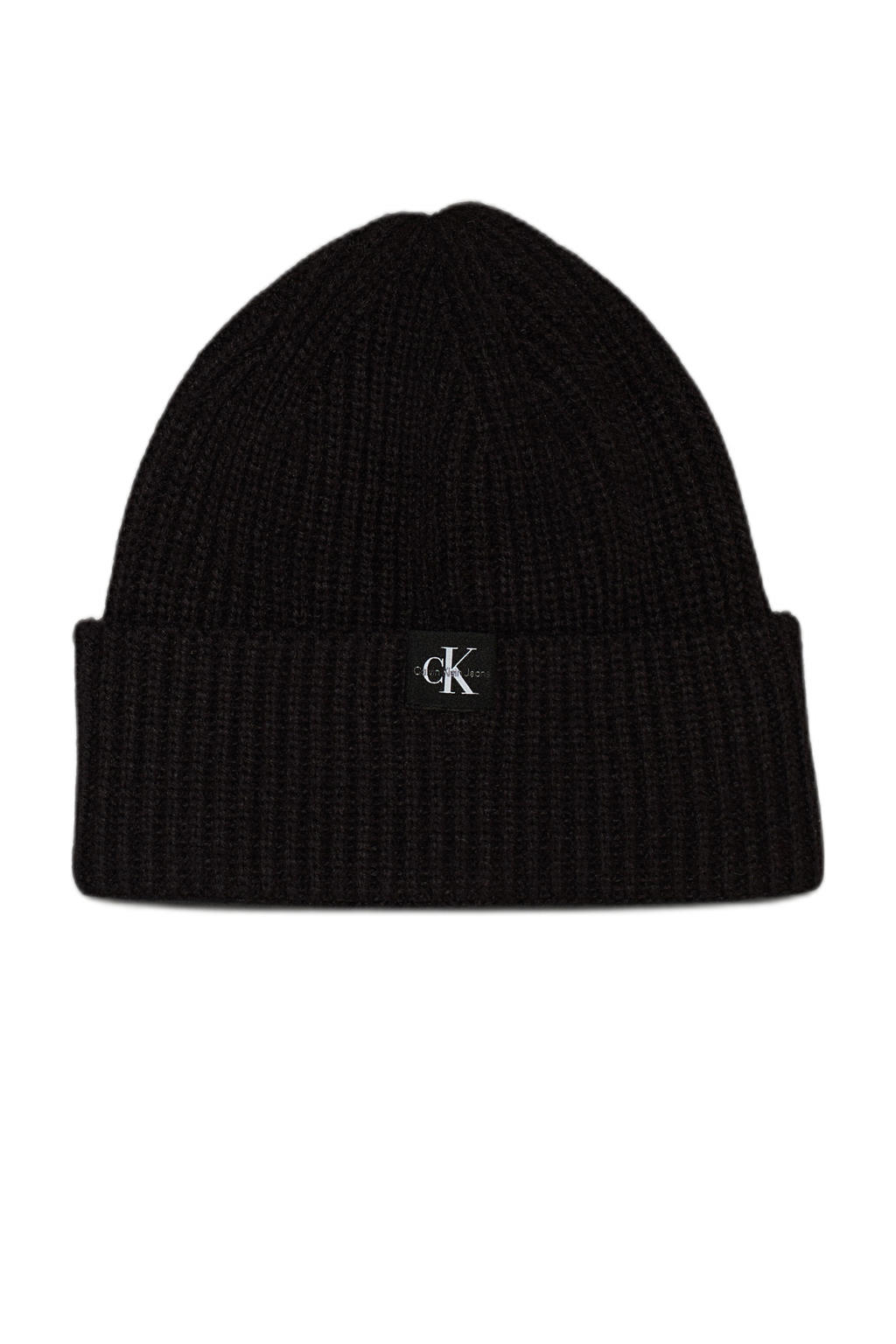 Calvin Klein ribgebreide muts zwart