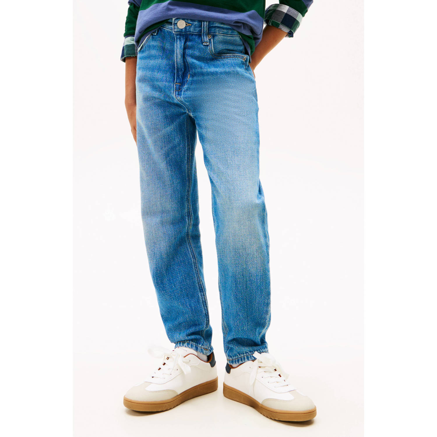 Tommy Hilfiger barrel  waist tapered jeans medium blue denim