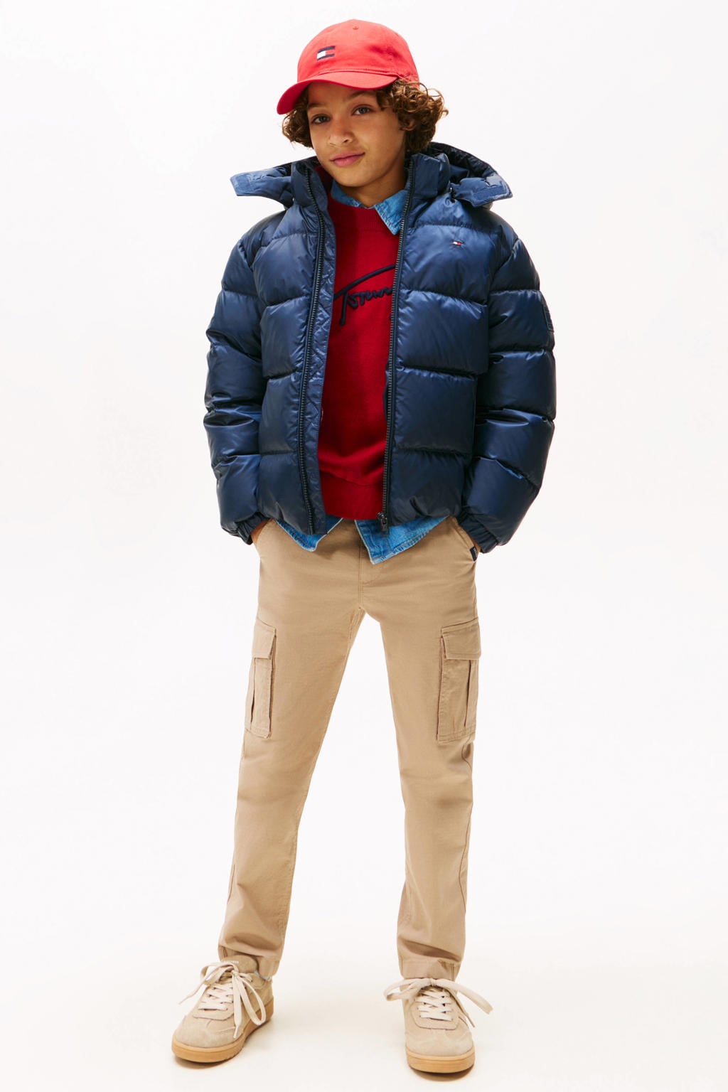 Tommy Hilfiger gewatteerde jas donkerblauw