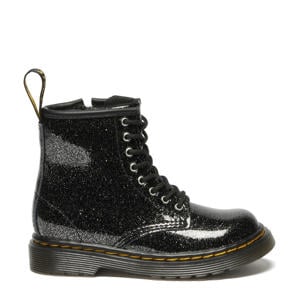 1460 T leren veterboots met glitters zwart