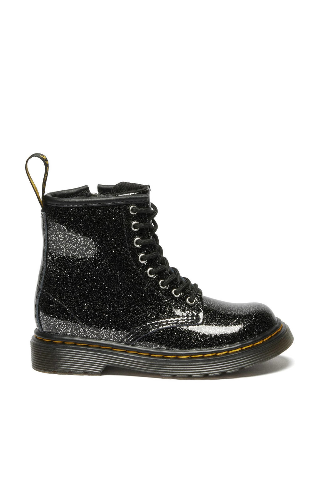 Zwarte meisjes Dr. Martens 1460 T leren veterboots met glitters peuter kleuter