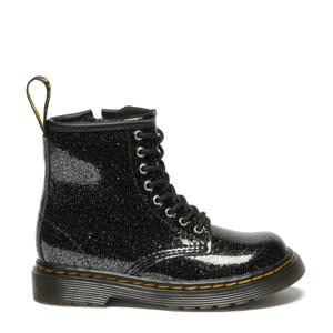 1460 T leren veterboots met glitters zwart