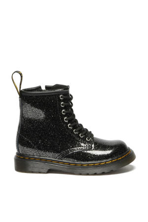 1460 T  leren veterboots met glitters zwart