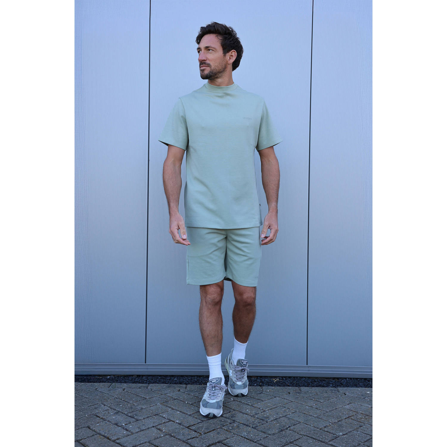 Kultivate relaxed fit T-shirt grijsgroen