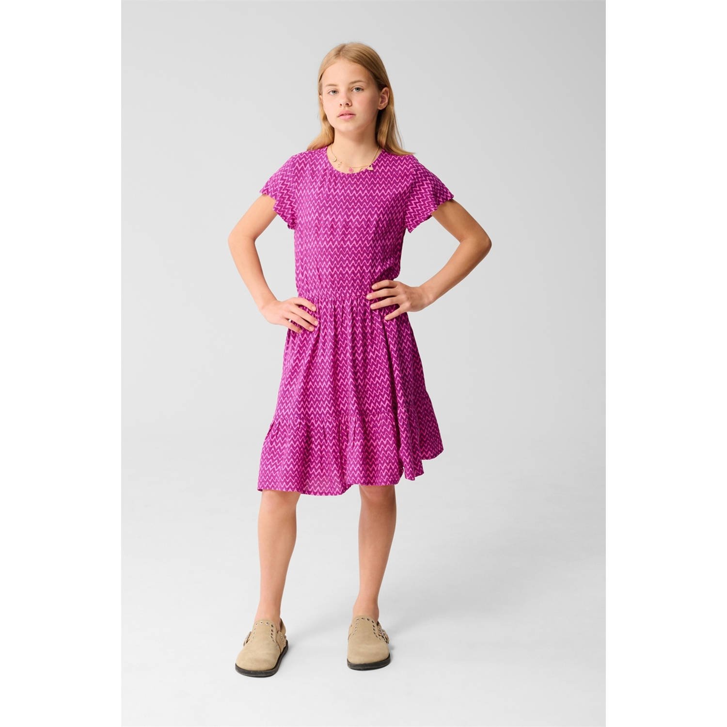 Shoeby korte jurk paars roze