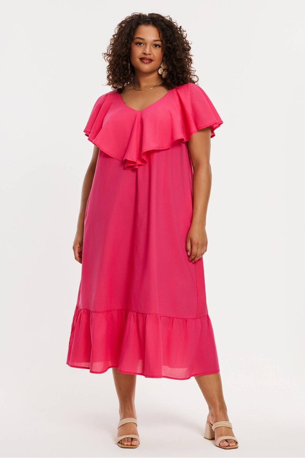YOEK cocktailjurk roze