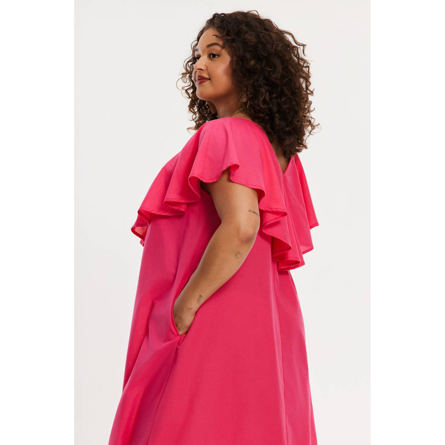 YOEK cocktailjurk roze