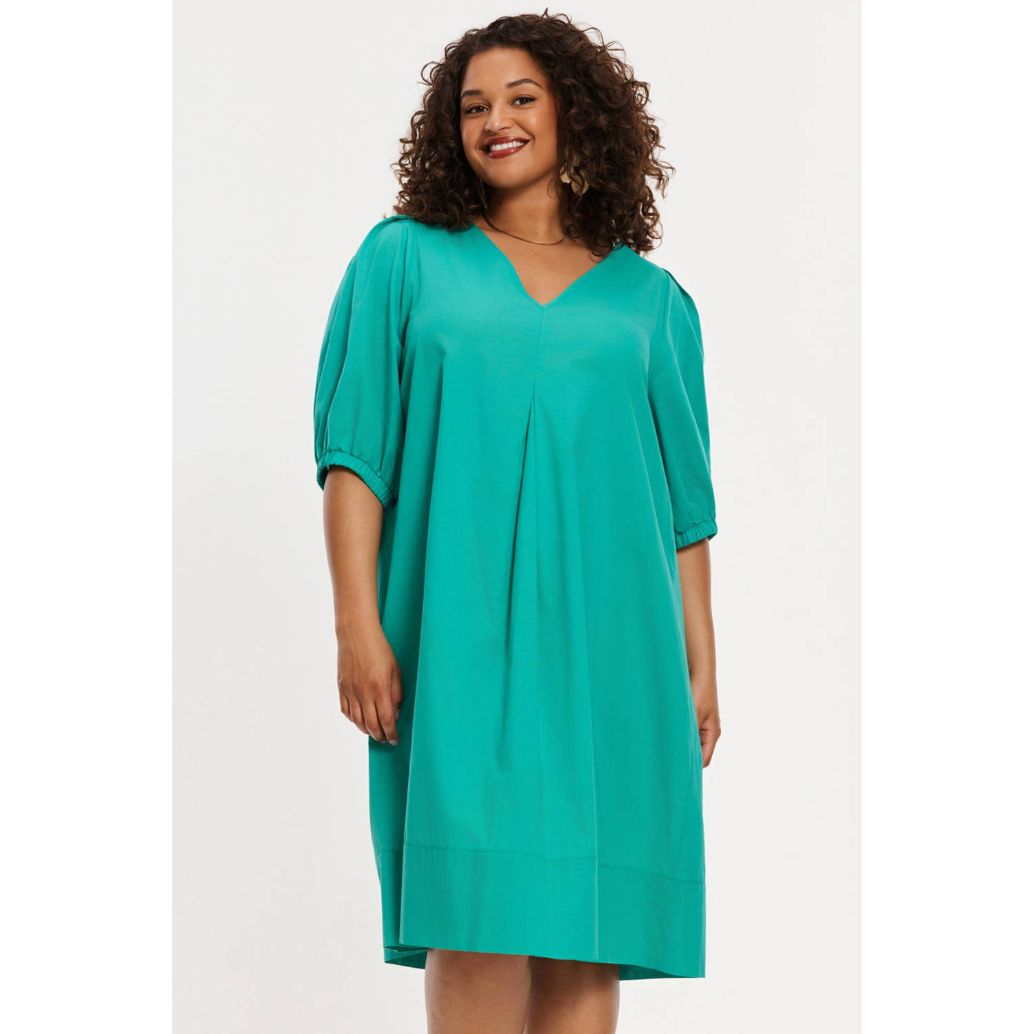 YOEK A-lijn jurk turquoise