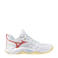 Mizuno zaalsportschoenen wit/koraalrood/lichtgeel
