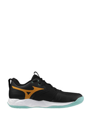 Wave Momentum Pro  zaalsportschoenen zwart/oranje/mintgroen