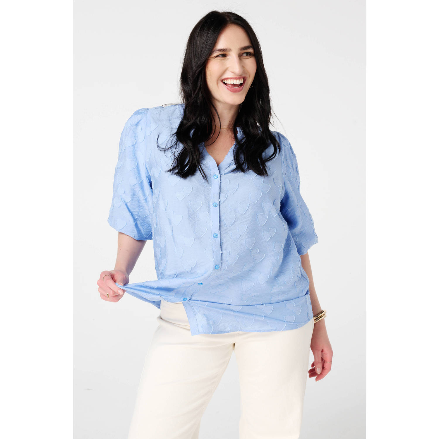 MS Mode blouse lichtblauw