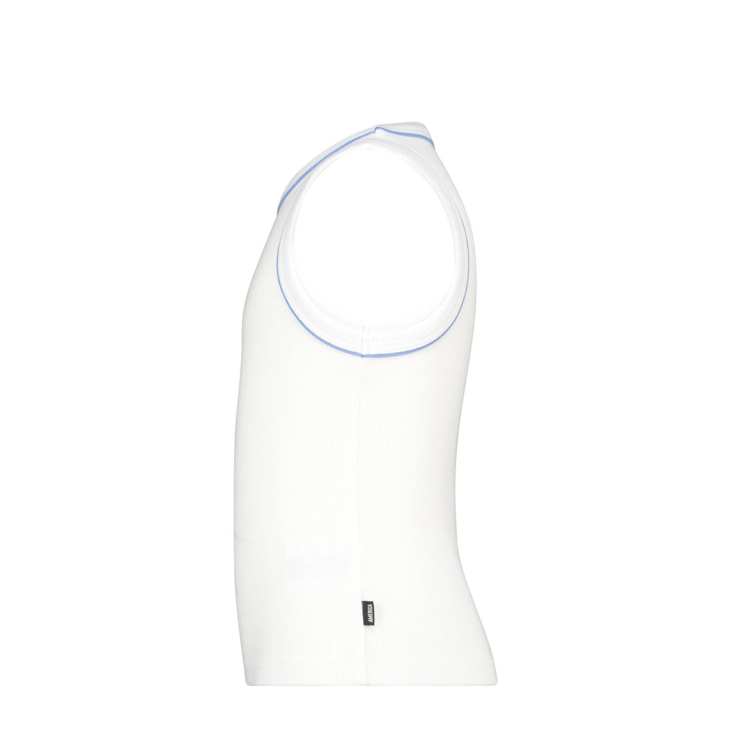 America Today singlet wit rib gebreid