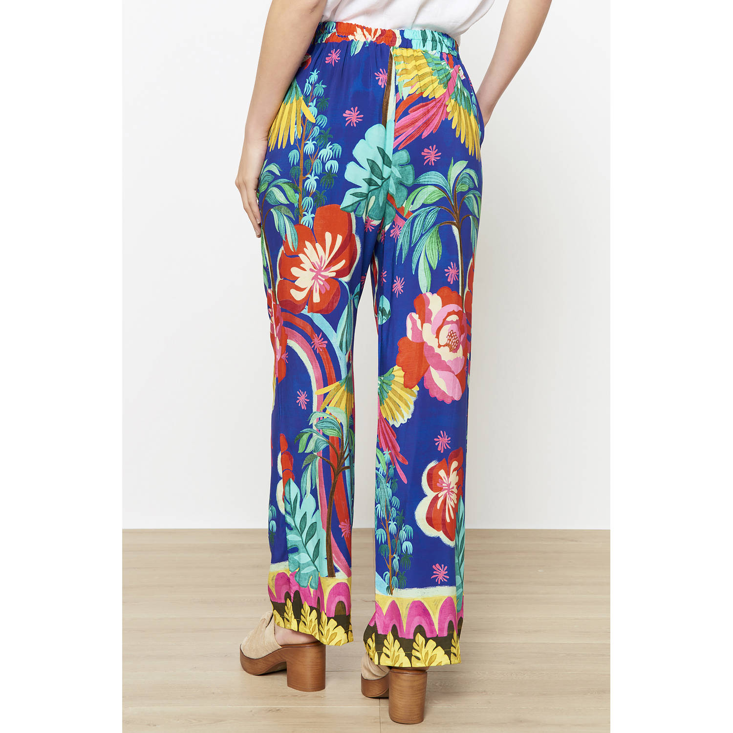 LOLALIZA wide leg regular waist casual broek blauw