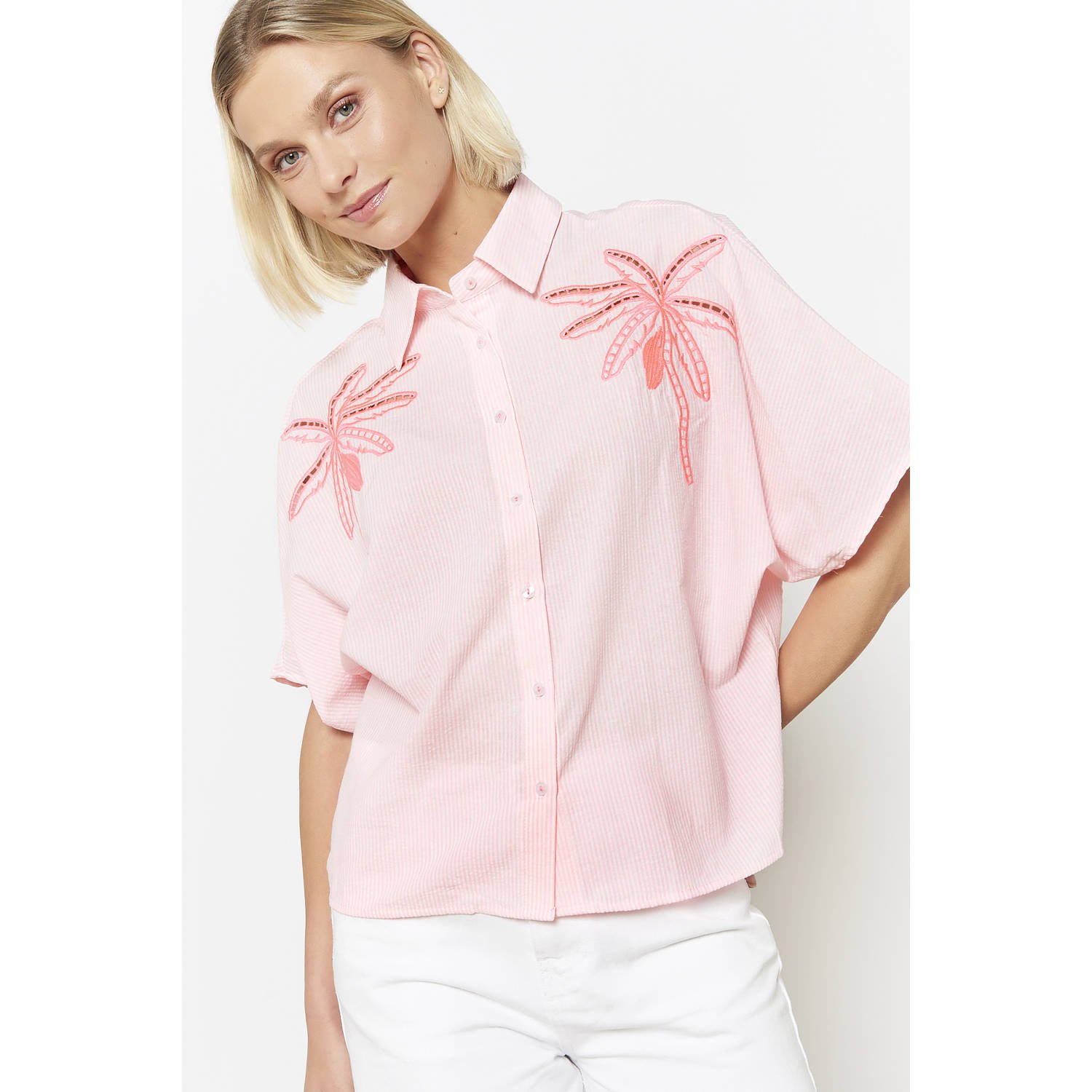 LOLALIZA blouse lichtroze