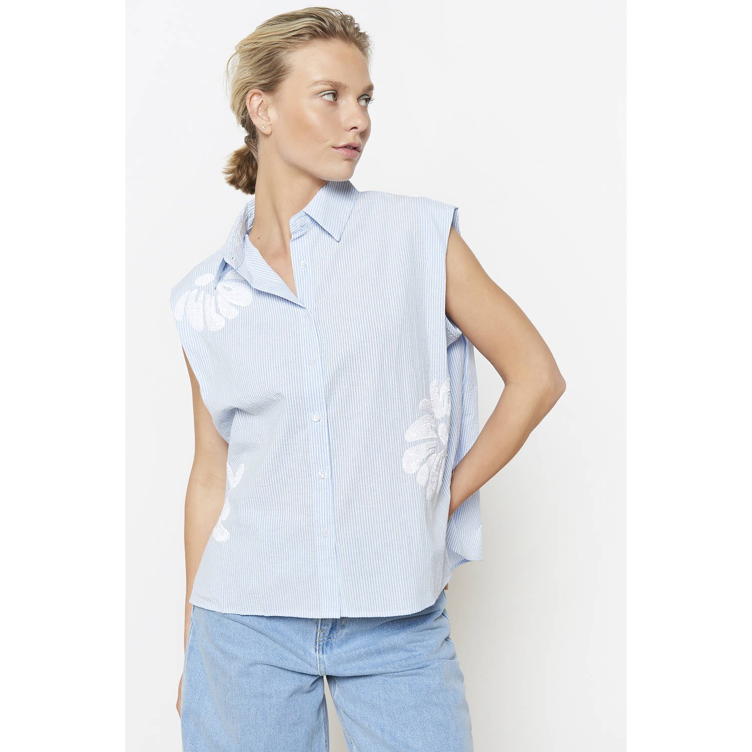 LOLALIZA blouse lichtblauw