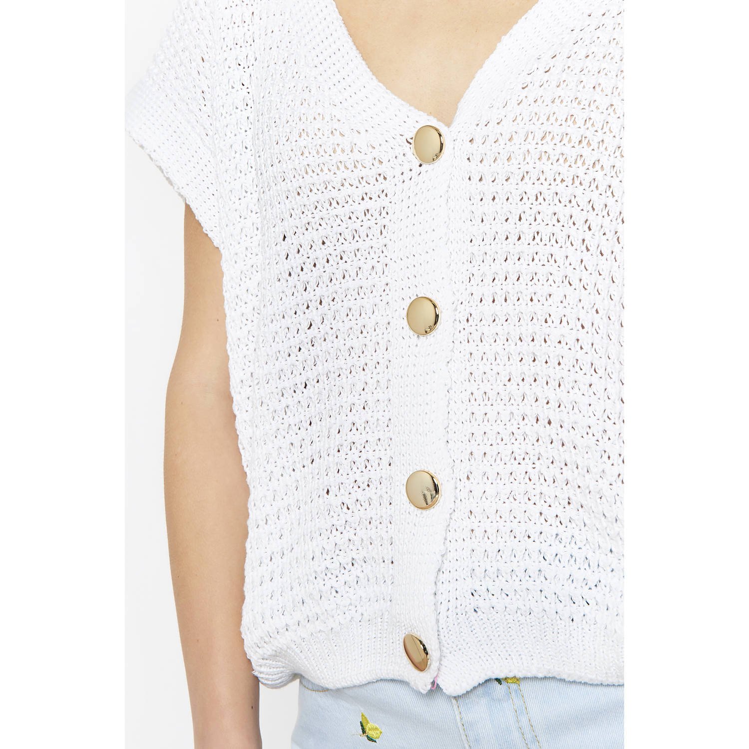 LOLALIZA gebreid vest wit