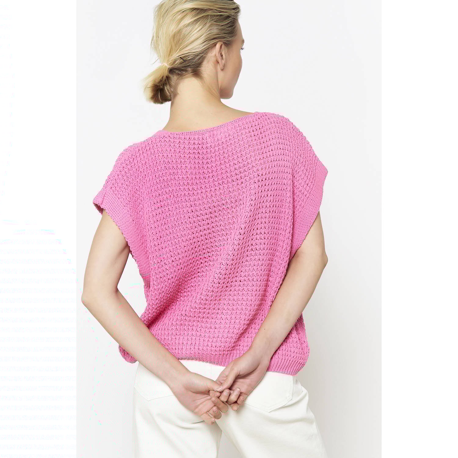 LOLALIZA gebreid vest roze