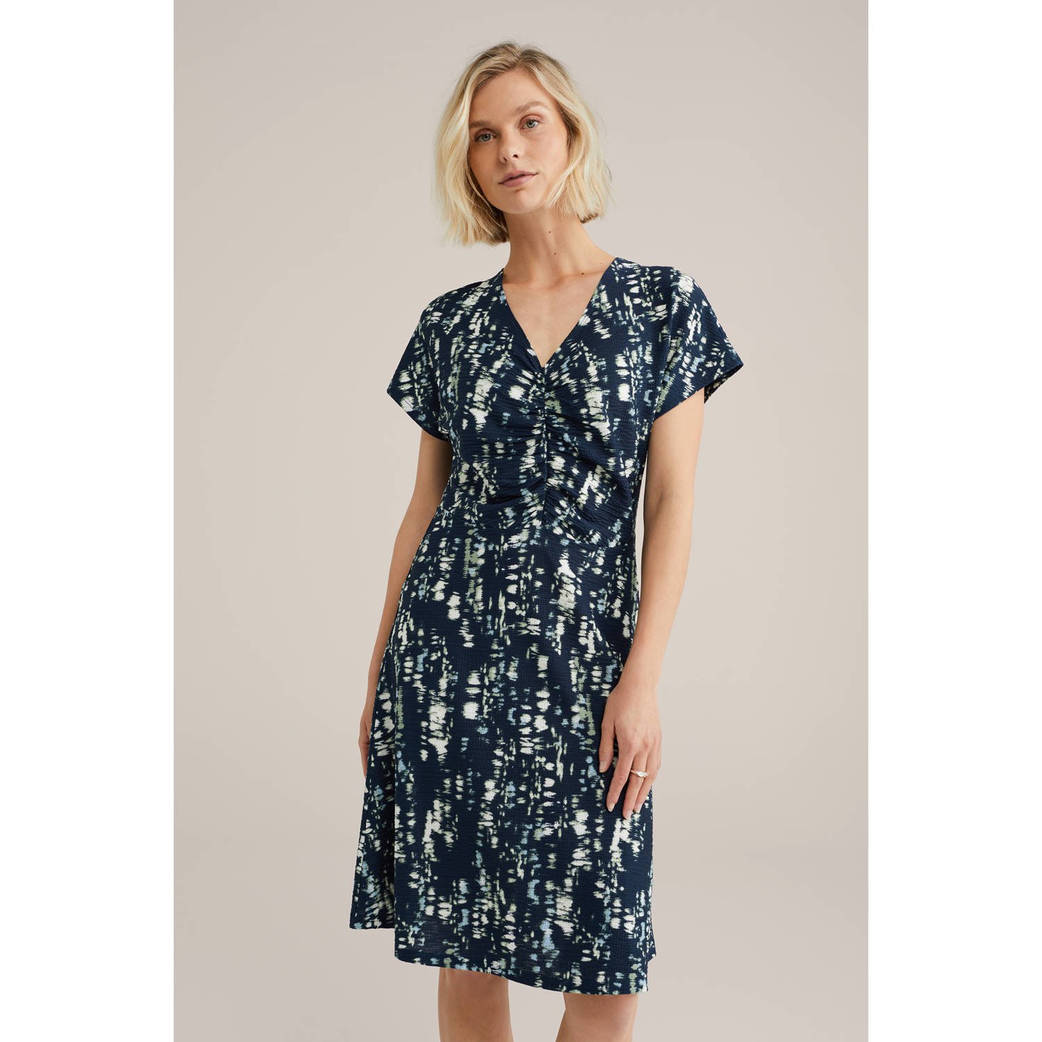 WE Fashion zomerjurk donkerblauw