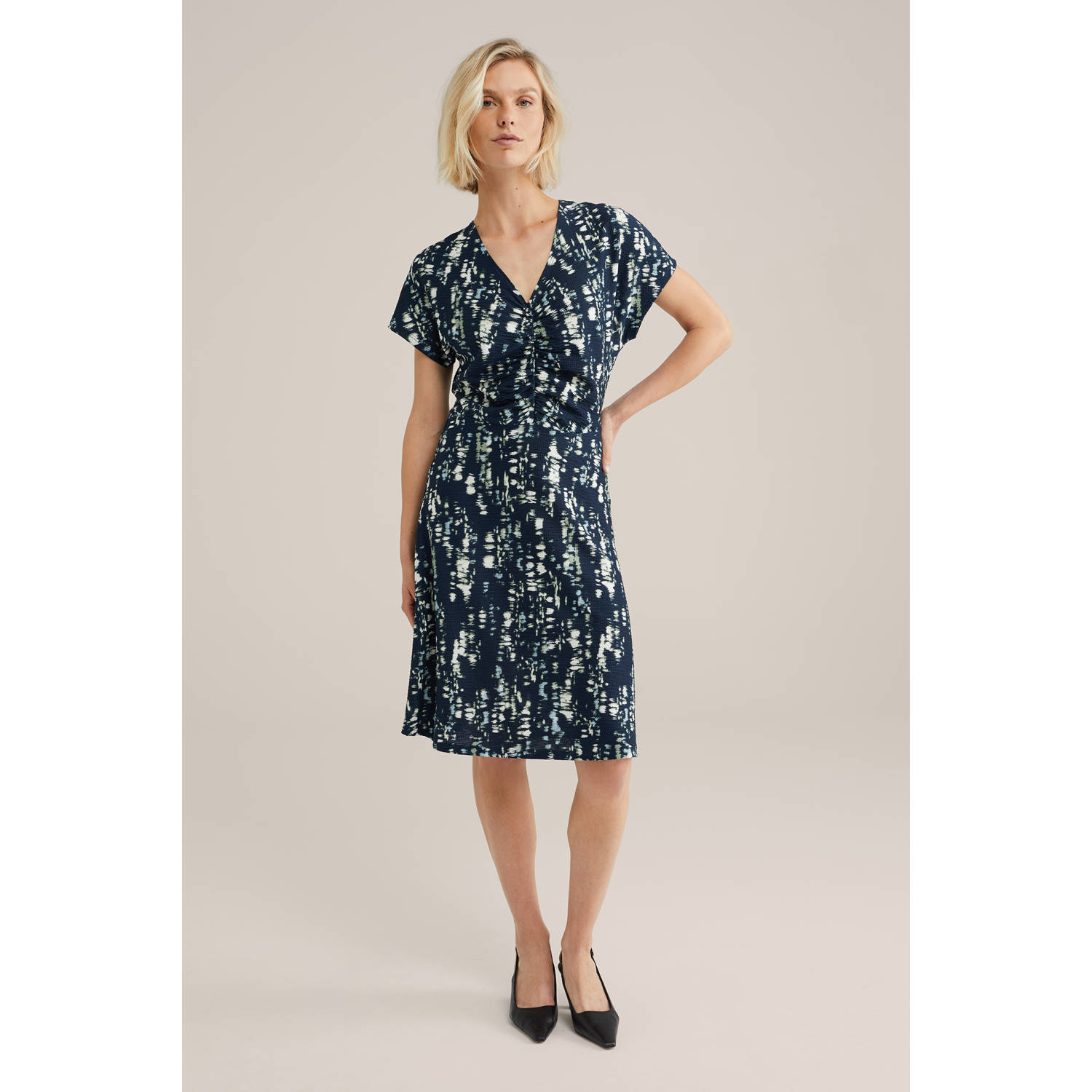 WE Fashion zomerjurk donkerblauw