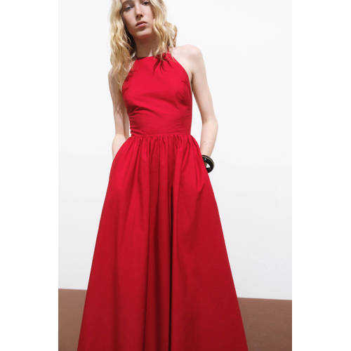 Mango maxi jurk rood afbeelding
