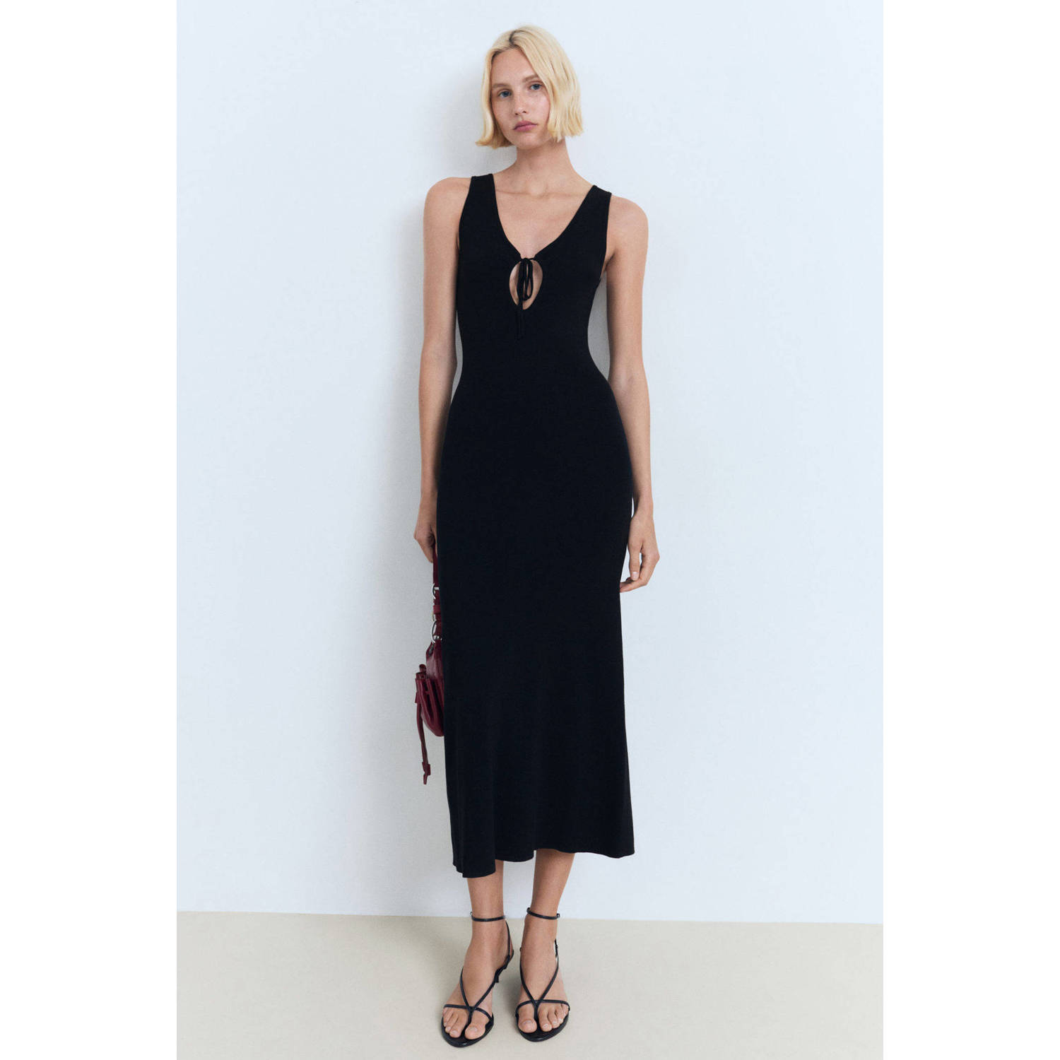 Mango midi jurk zwart
