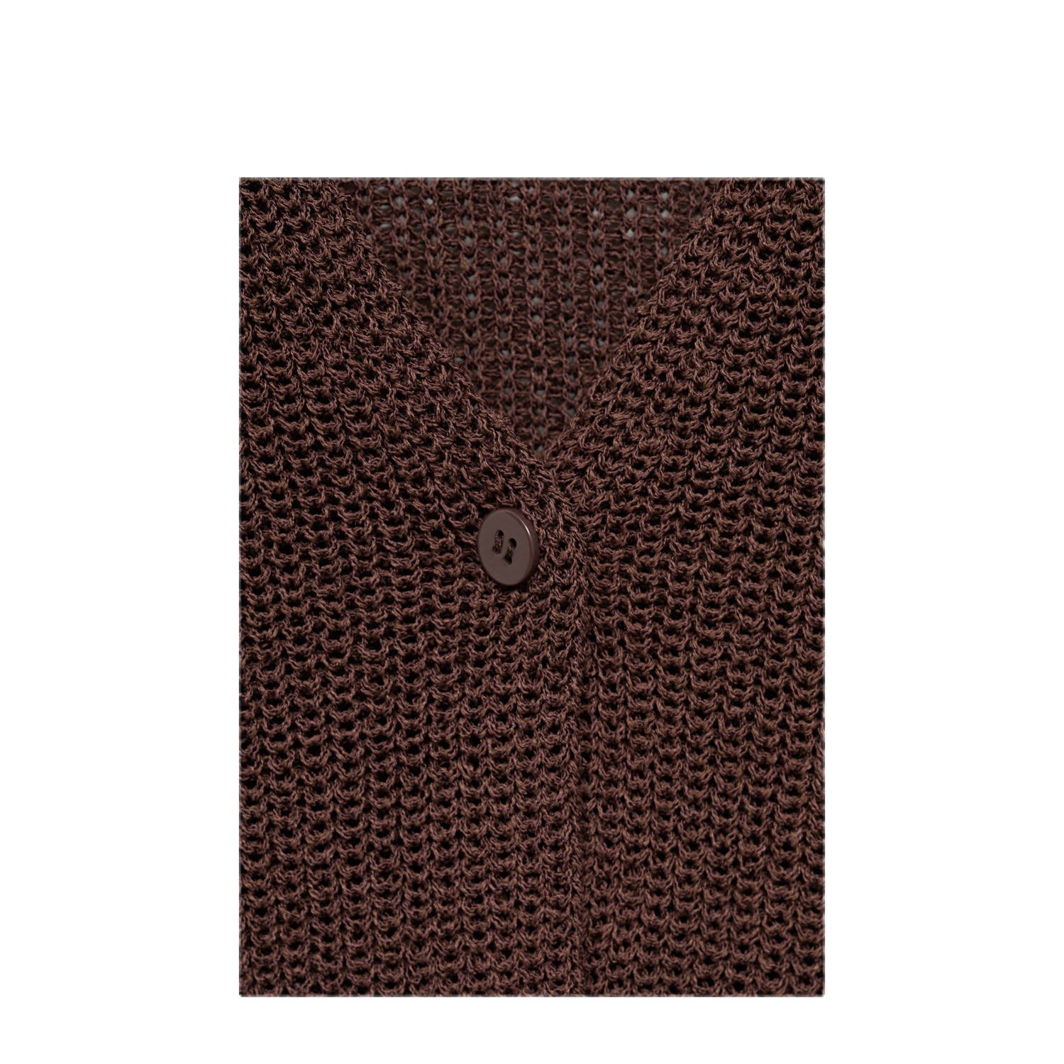 Mango gilet donkerbruin