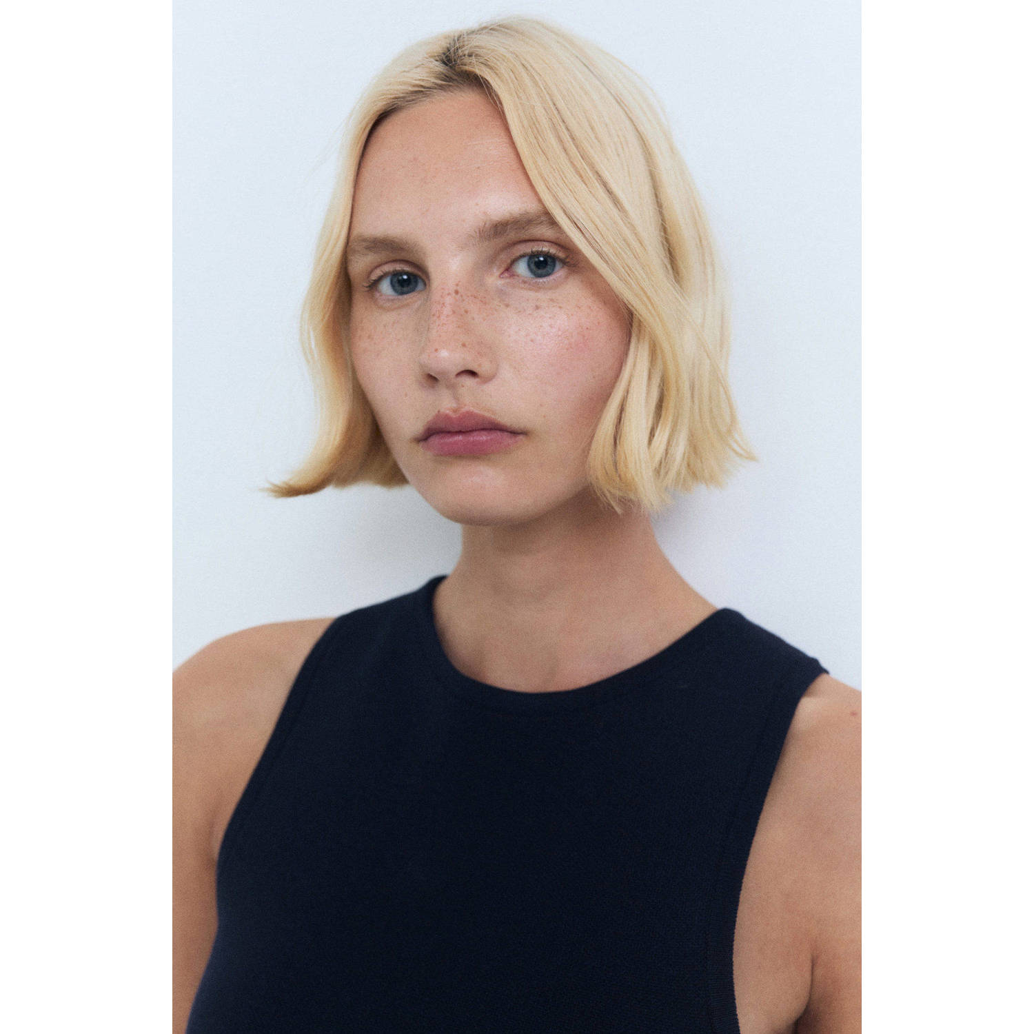 Mango korte jurk marine
