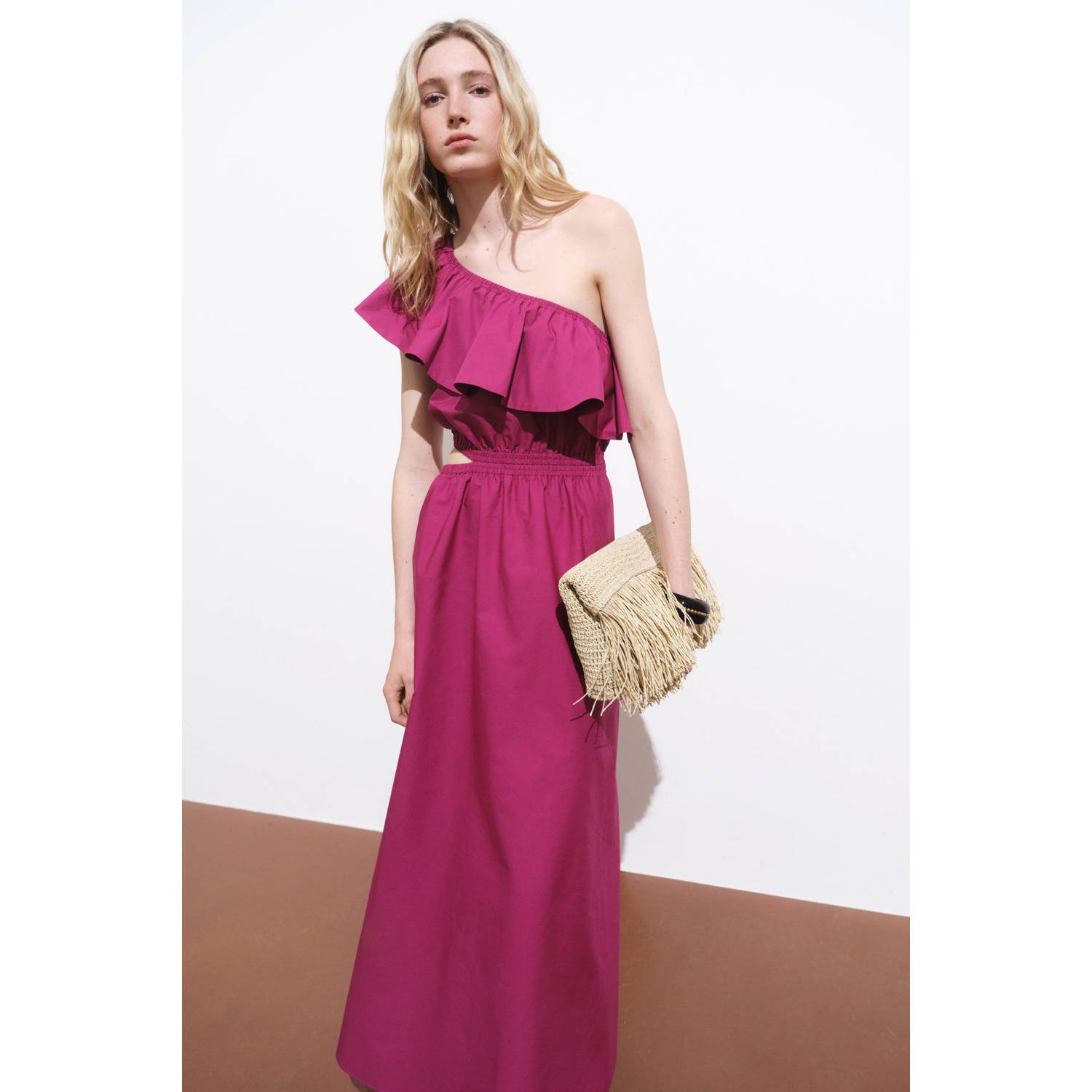Mango zomerjurk fuchsia