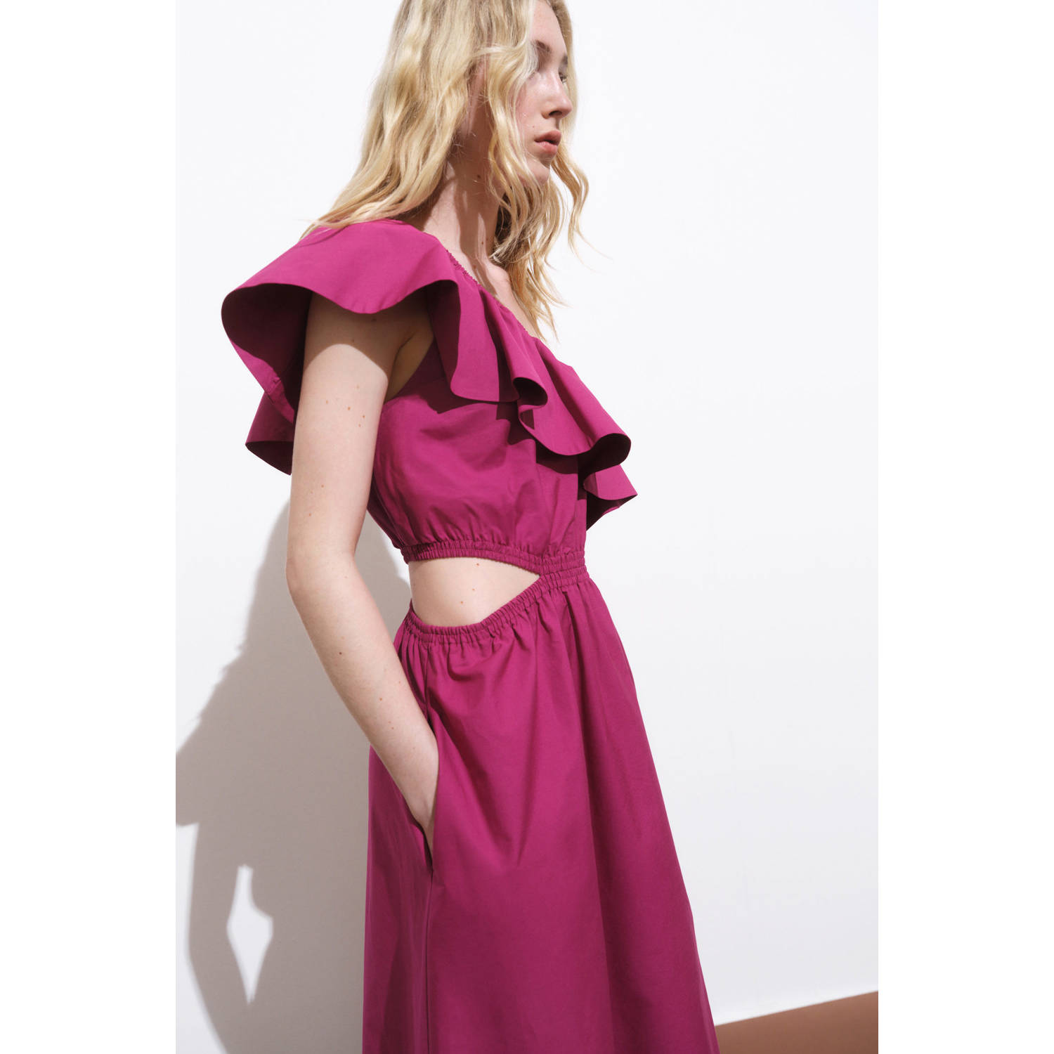 Mango zomerjurk fuchsia