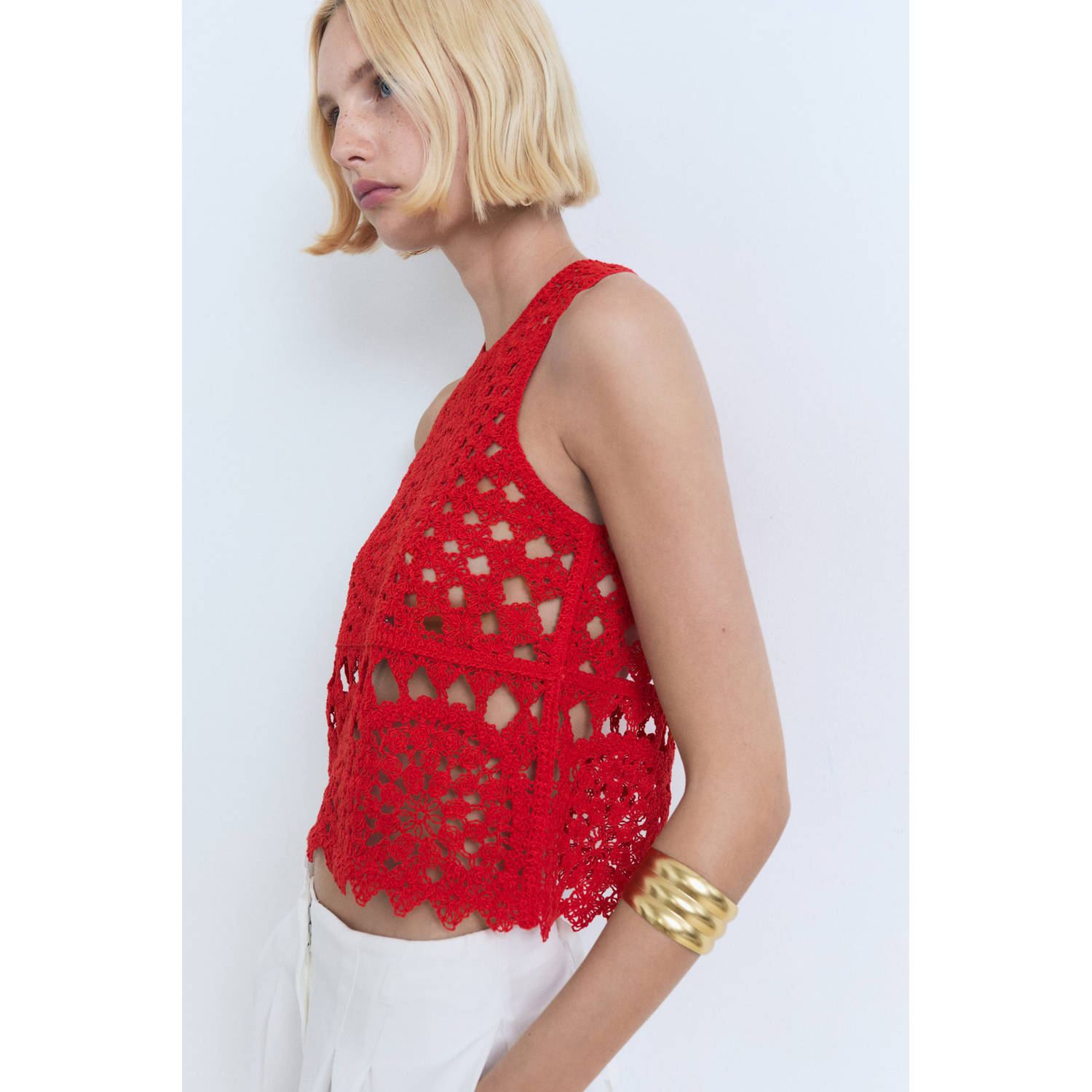 Mango top rood crochet