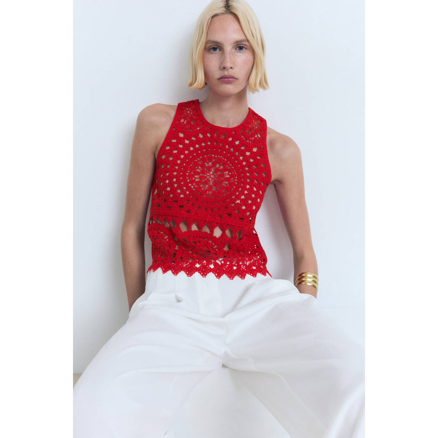 Mango top rood crochet