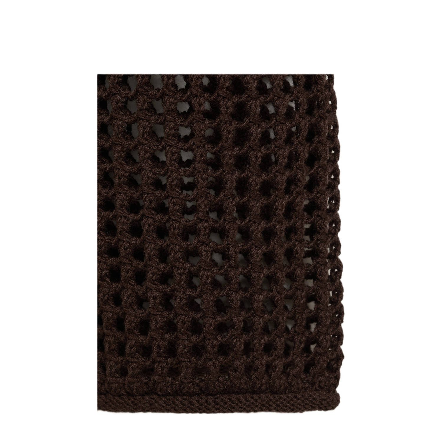 Mango gebreide trui donkerbruin crochet