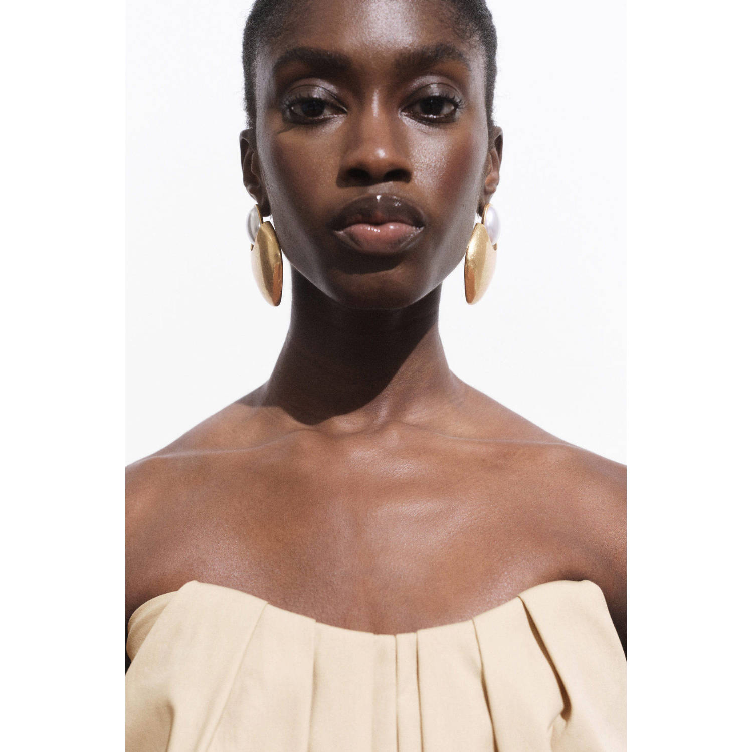 Mango midi jurk beige