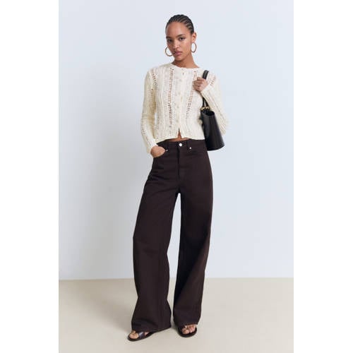 Mango gebreid vest ecru afbeelding