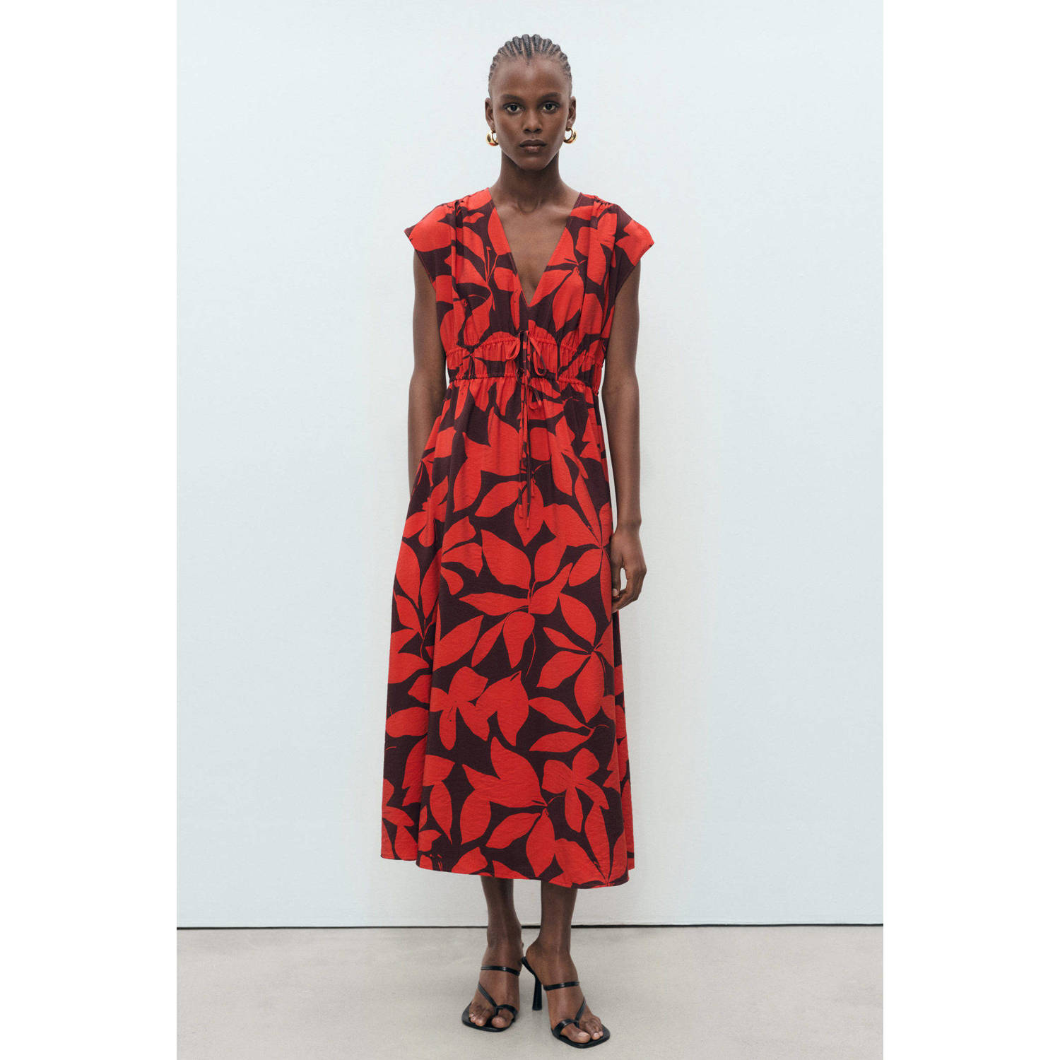 Mango zomerjurk rood