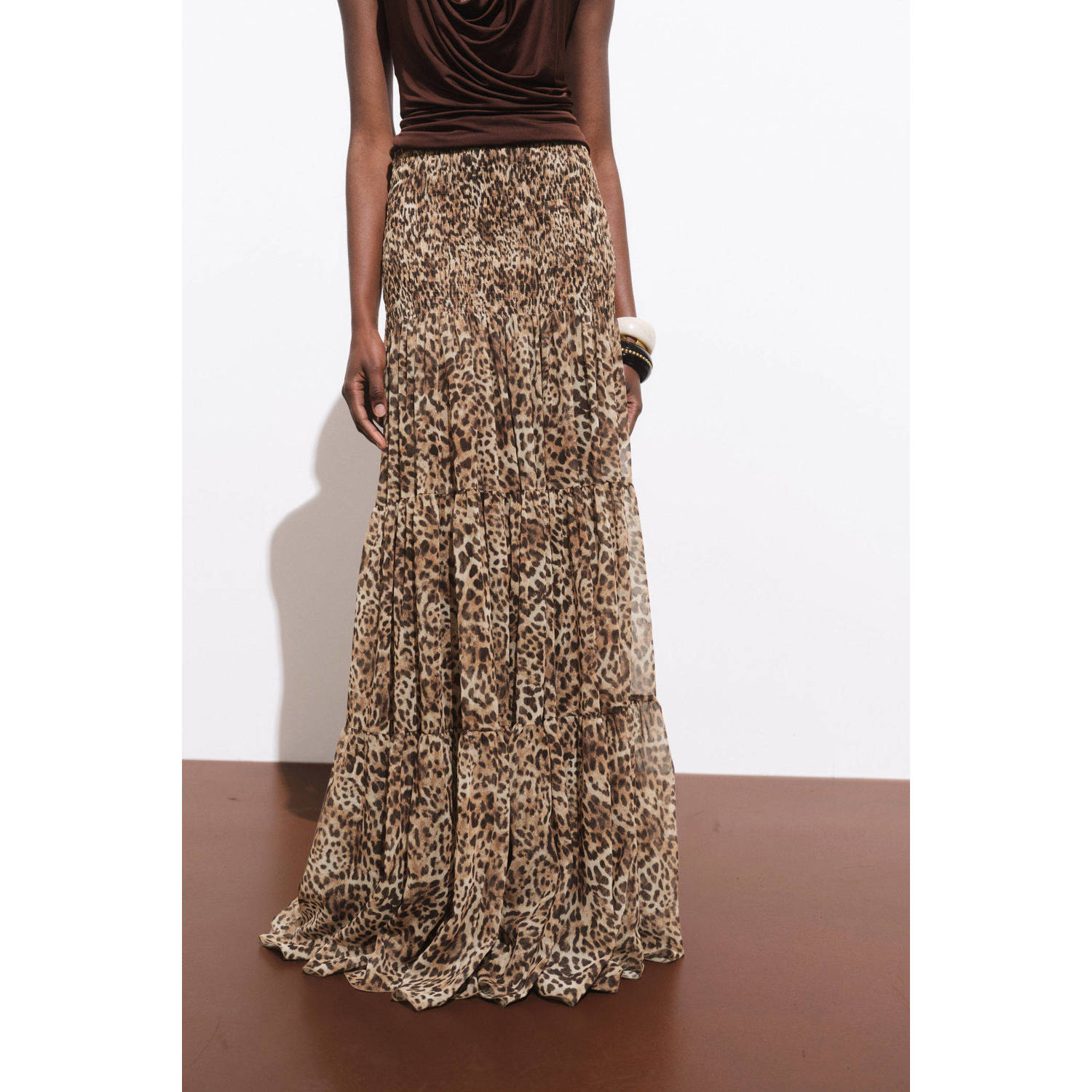 Mango A-lijn rok beige
