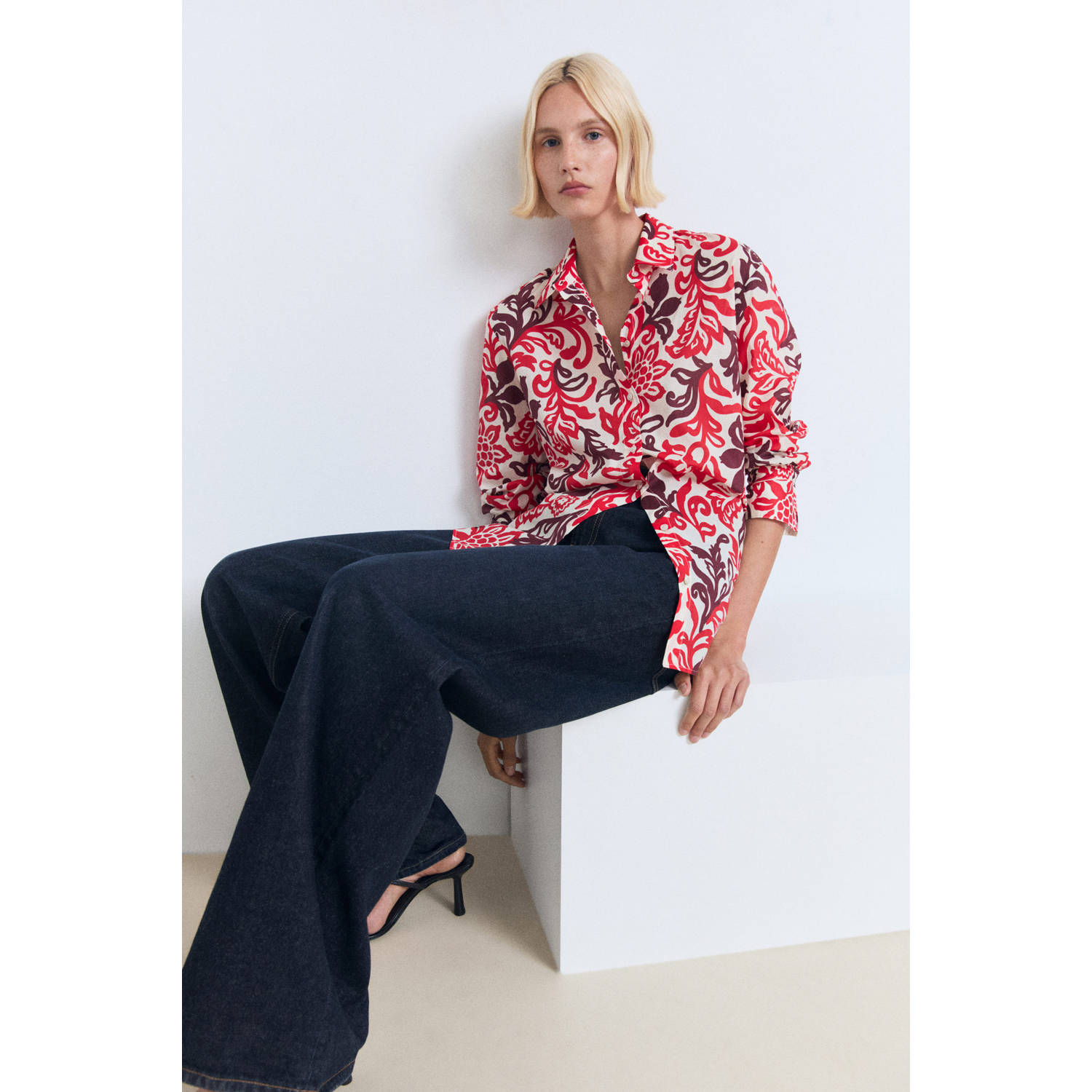 Mango blouse rood