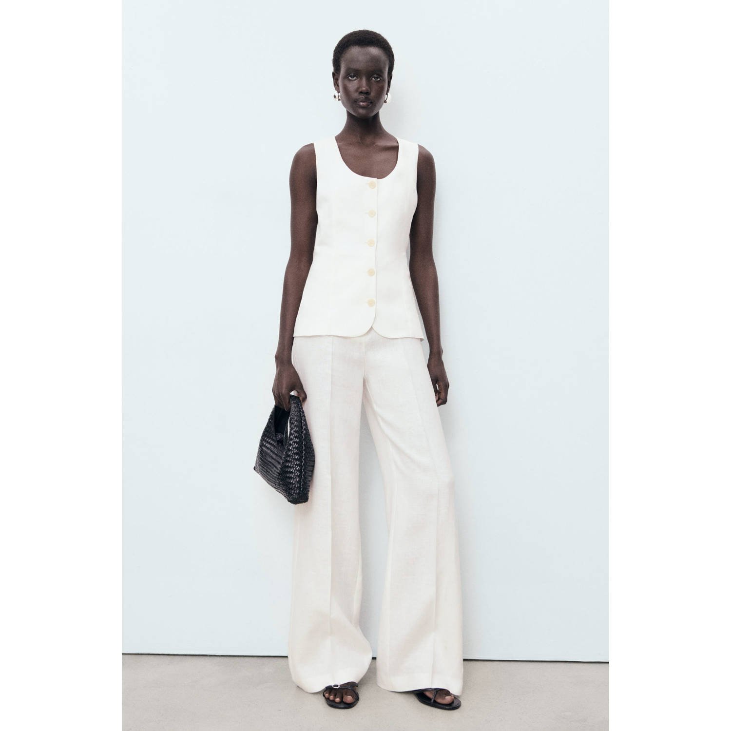 Mango linnen ecru jumpsuit