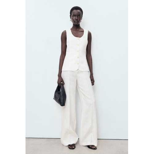 Mango linnen ecru jumpsuit afbeelding