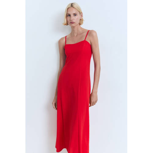 Mango midi jurk rood afbeelding