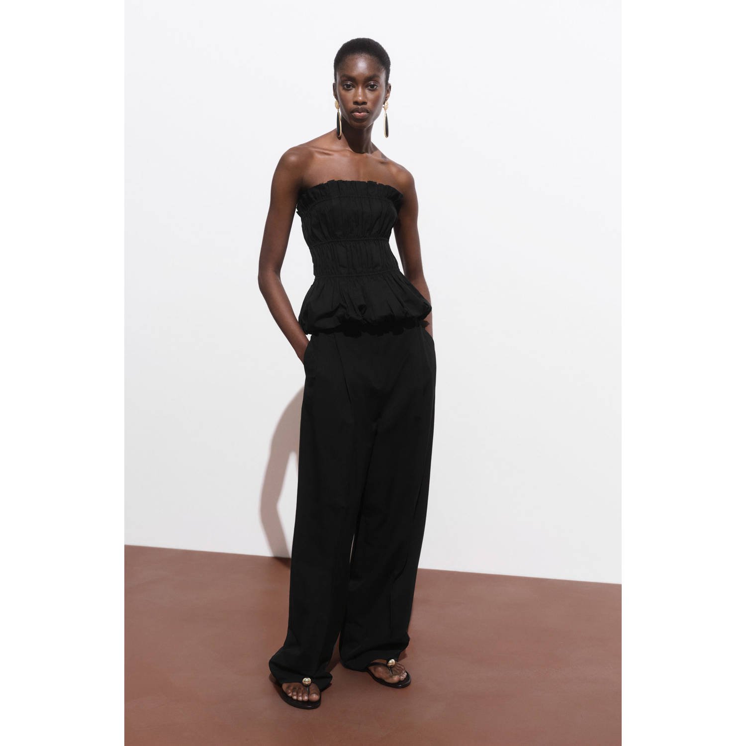Mango strapless top zwart