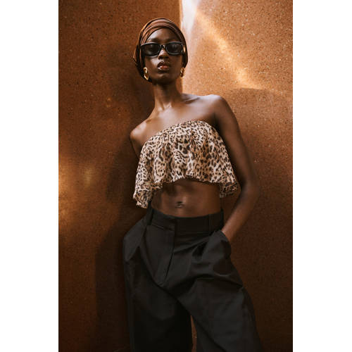 Mango cropped top bruin afbeelding