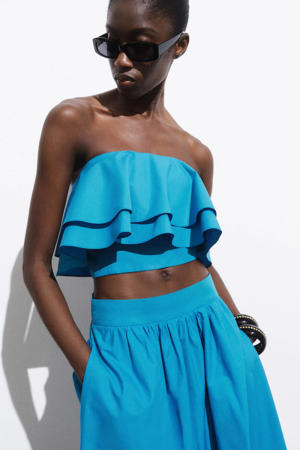 off shoulder top blauw