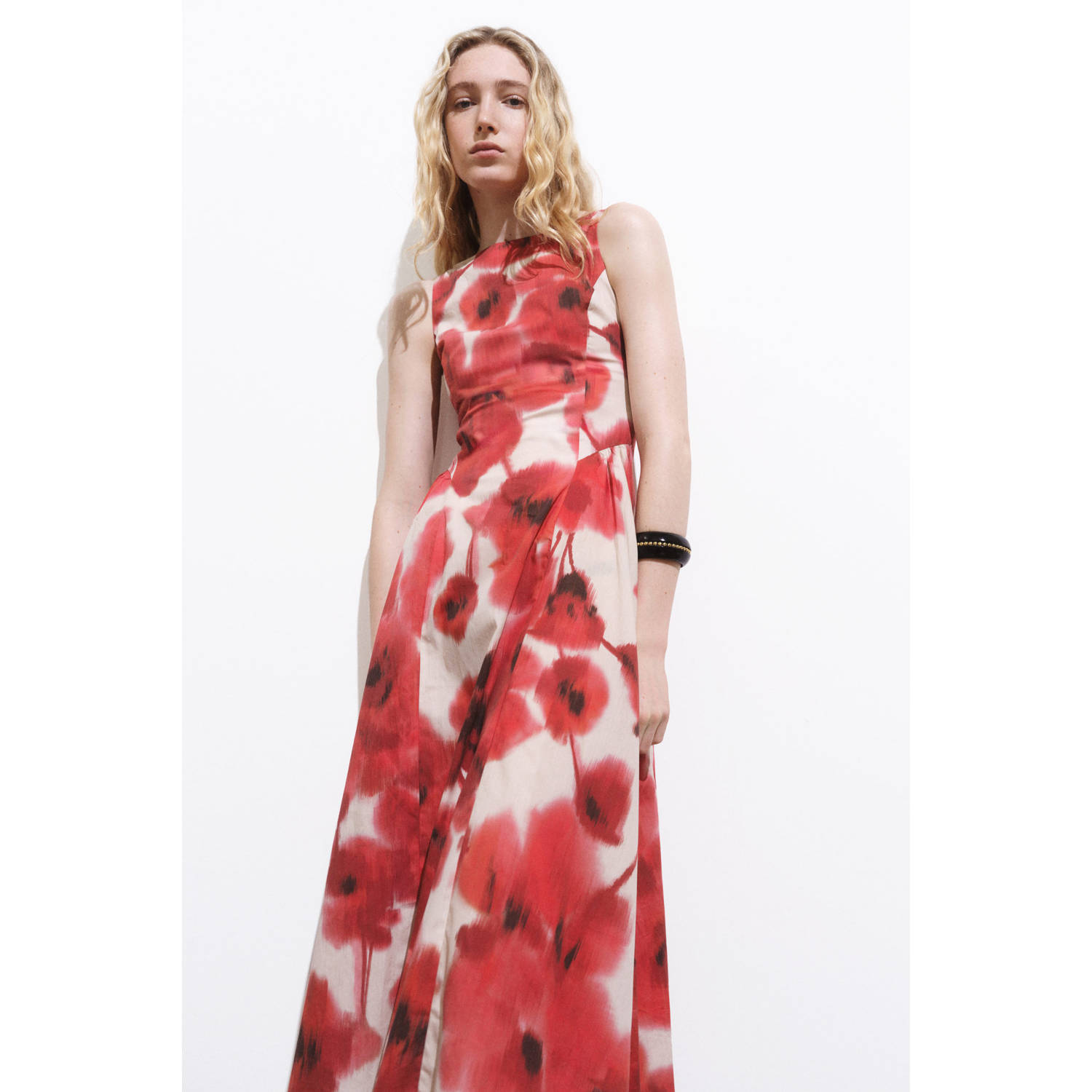 Mango midi jurk rood