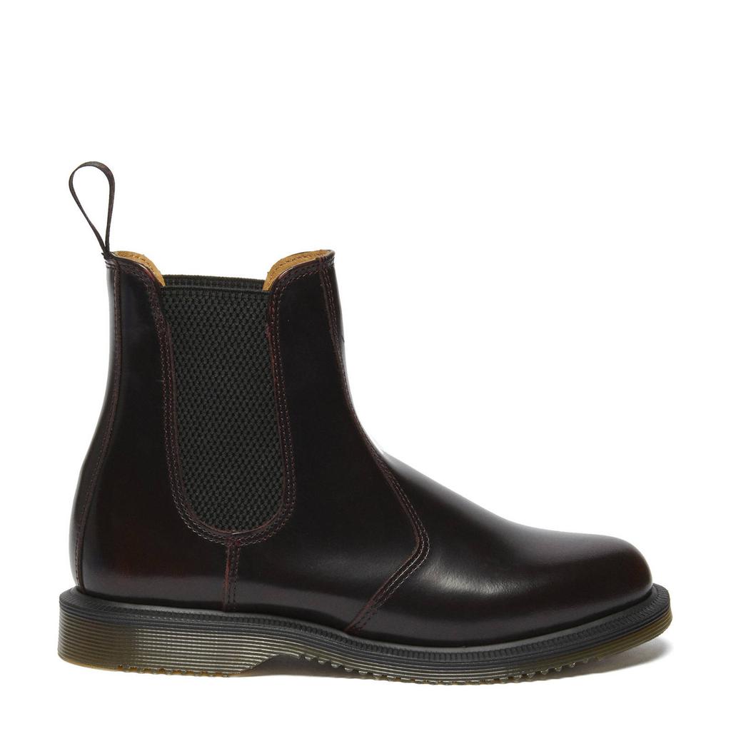 Zwart en grijze dames Dr. Martens Flora leren chelsea boots Cherry Red Arcadia met elastische inzet